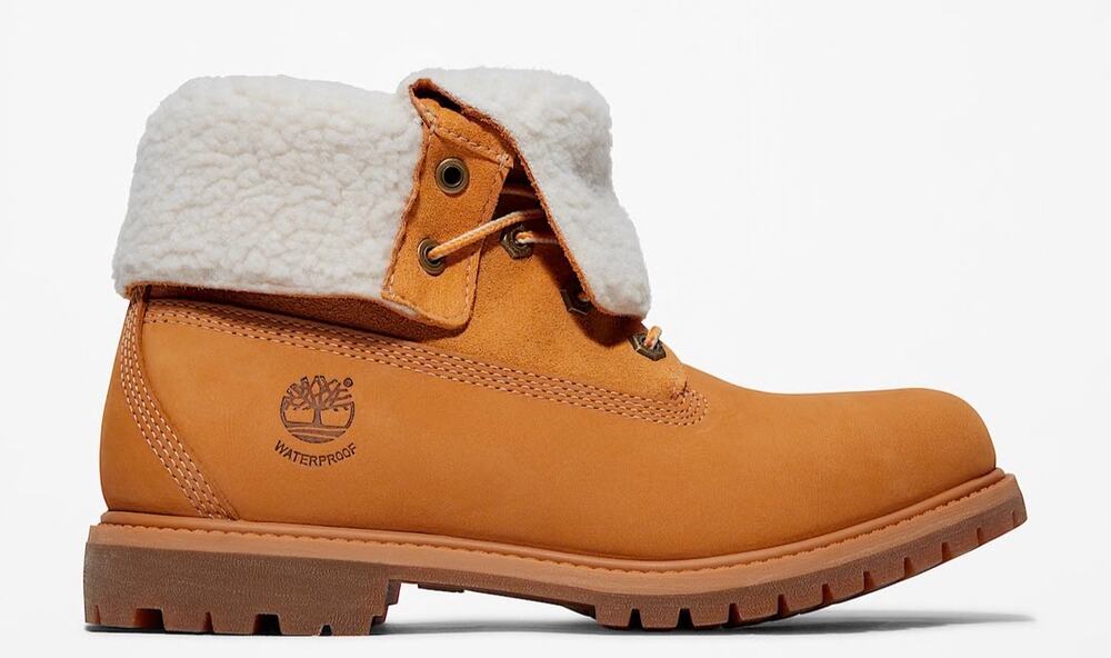 Timberland Women's Warm-Lined Waterproof Roll-Top Boot Sz 8 Wheat Nubuck